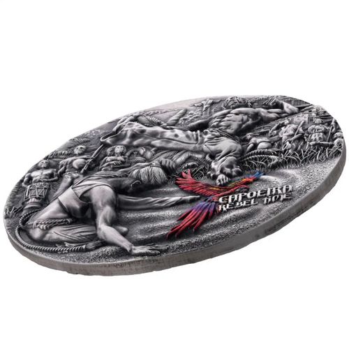 Cameroon: Rebel Time - Capoeira kolorowany 2 uncje Srebra 2023 Antiqued Coin na Arena.pl