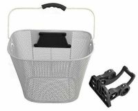 Koszyk na rower metalowy przód biały - klips