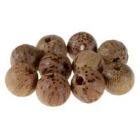 Drewniane koraliki KULA 14mm KOKOSOWE 10szt. brązowe
