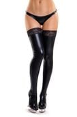 glossy shiny wetlook stockings with a lace eliza   black l