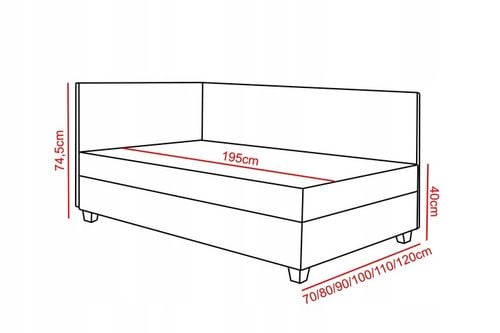 Tapczan pojedynczy łóżko z materacem Katrina 90 cm na Arena.pl