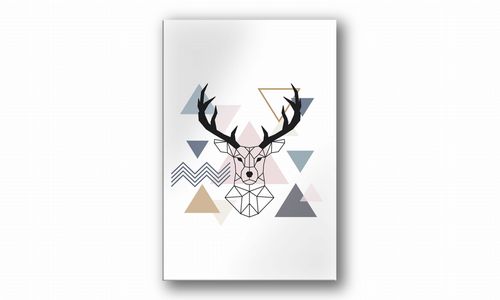 OBRAZ NA PŁÓTNIE 026 Geometryczny jelonek 20x30cm na Arena.pl