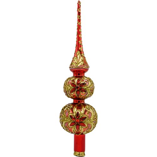 Czubek ekskluzywny na choinkę: czerwono-złoty na Arena.pl