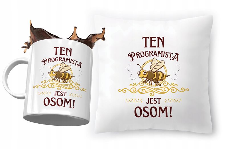 Zestaw Dla Programisty Poduszka + Kubek Na Prezent Z Nadrukiem Ze Zdjęciem zdjęcie 1