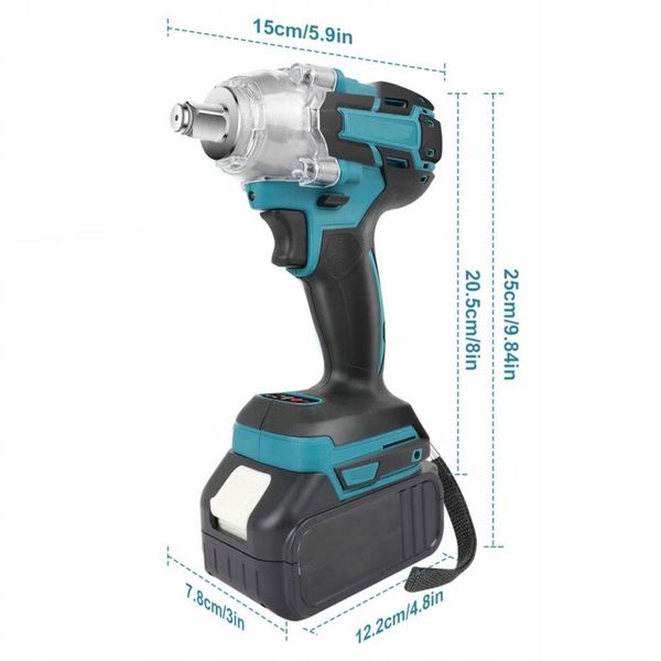 KLUCZ UDAROWY AKUMULATOROWY BEZSZCZOTKOWY DO MAKITA 18V 650NM 1/2'' 5500mAh zdjęcie 5