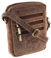 Listonoszka męska Always Wild, skóra naturalna, skrytki