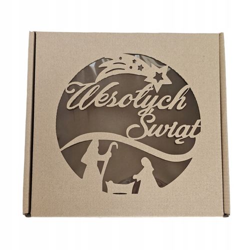 Pudełko Świąteczne WESOŁYCH ŚWIĄT z okienkiem 200x200x70 10 sztuk na Arena.pl