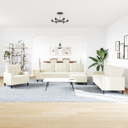 4-cz. komplet wypoczynkowy z poduszkami, kremowy, aksamit na Arena.pl