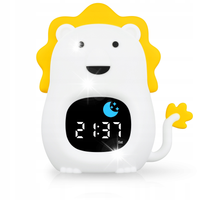 BUDZIK ZEGAR ALARM DRZEMKA LAMPKA NOCNA LED DLA DZIECI RGB TRENER SNU LEW