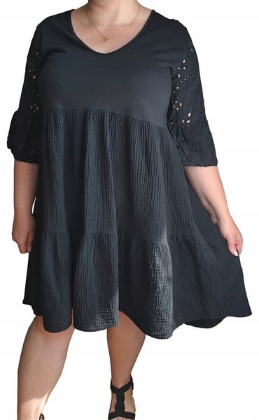 Muślinowa wiosenna SUKIENKA DAMSKA plus size oversize zdjęcie 5