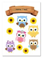 Wydruk cukrowy na tort A5 sowy sowa napis DIY