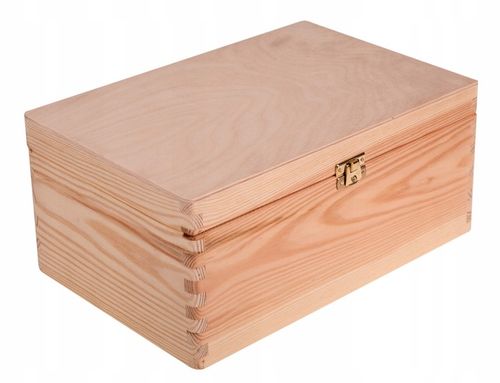 SKRZYNKA KUFER PUDEŁKO DREWNIANE POJEMNIK DECOUPAGE 30x20 PREZENT ORGANIZER na Arena.pl
