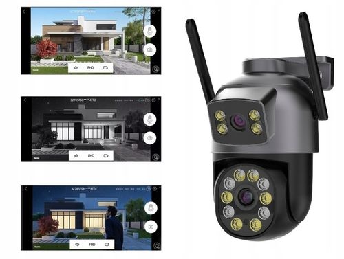 KAMERA ZEWNĘTRZNA OBROTOWA PODWÓJNA IP WiFi HD 5X ZOOM SMART DETEKCJA ALARM na Arena.pl