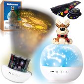 PROJEKTOR GWIAZD RZUTNIK NIEBA LAMPKA NOCNA LED GŁOŚNIK KOŁYSANKA RENIFER