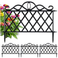 4x Płotek Ogrodowy Czarny Border Palisada Obrzeże Trawnika Grządki 192 cm