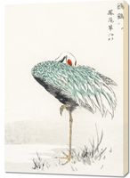Obraz 70x100cm White-naped Crane, Kashu Vintage do Salonu
