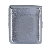 Papierośnica Metalowa Srebrna 9,5x8 cm – Etui na Papierosy Różne Wzory