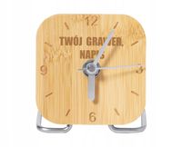 GRAWEROWANY Zegar biurkowy firmowy Z TWOIM LOGO NAPISEM 25 sztuk