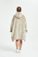 BLUZA KOC KOCOBLUZA CIEPŁA OVERSIZE 2w1 KHAKI KAPTUR WYGODNA UNIWERSALNA