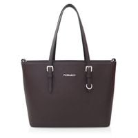 FLORA&CO torebka klasyczna sztywna z paskiem  na ramię V048 c.brązowa
