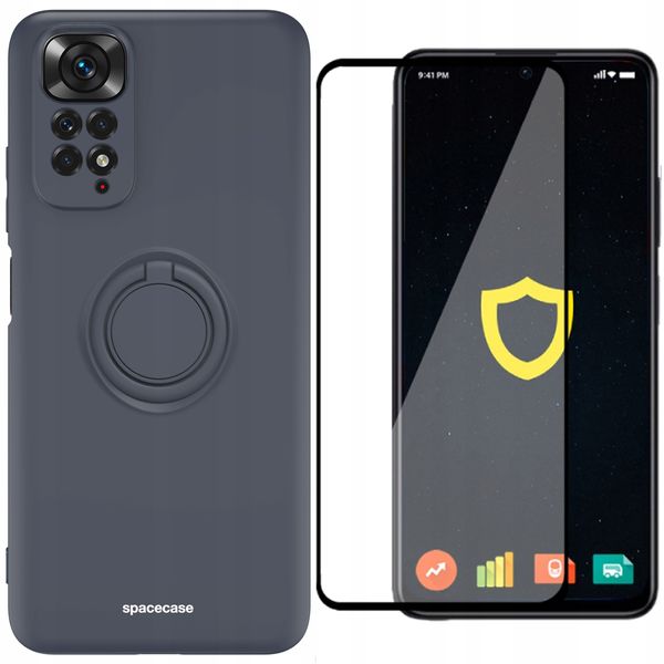 ETUI MATOWE DO REDMI NOTE 11 / 11S SPACECASE SILICONE RING + SZKŁO zdjęcie 1