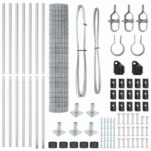 Ogrodzenie z słupkami Srebrny 1.4 x 10 m Stal na Arena.pl