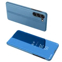 clear view case etui do samsung galaxy s23+ pokrowiec z klapką niebieskie