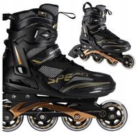 Rolki Rekreacyjne Łyżworolki Kauczukowe Kółka ABEC-9 Czarne Nils Extreme