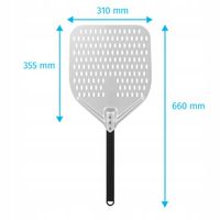 ŁOPATA DO PIZZY PERFOROWANA ALUMINIUM 31X35,5X66 CM TECHNICA KWADRATOWA