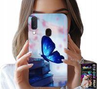 ETUI DO SAMSUNG GALAXY A20E - NIEBIESKI MOTYLEK, MOTYL, DAMSKIE WZORY