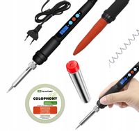 ZESTAW LUTOWNICZY LUTOWNICA KOLBOWA 60W Z LCD 180-500°C + CYNA + KALAFONIA