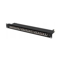 Patch panel Lanberg 24 port 1U kat.7 ekranowany czarny