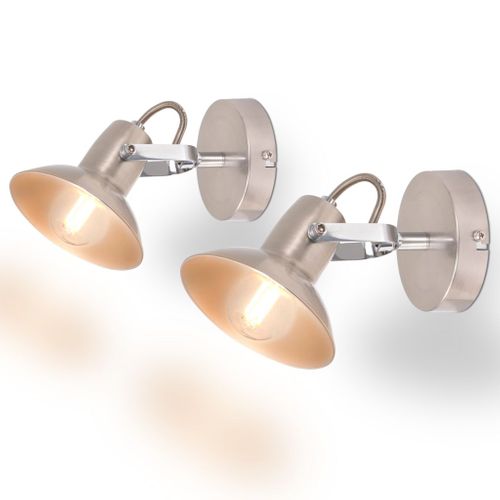 Lampy ścienne na 2 żarówki E14, 2 szt., srebrne na Arena.pl