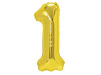 Balon foliowy „cyfra 1”, złota, 40 cm [balon na powietrze]