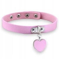 CHOKER DYSKRETNA OBROŻA Z SERDUSZKIEM OBRÓŻKA JASNY RÓŻ RÓŻOWA