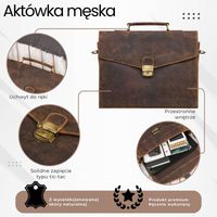 Skórzana aktówka męska Paolo Peruzzi T-146 HBR