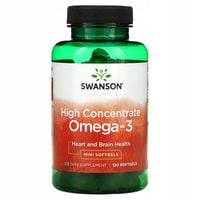 Swanson, Wysoki koncentrat z kwasami omega-3, 120 minikapsułek