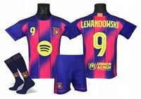 LEWANDOWSKI BARCELONA strój piłkarski + getry 134