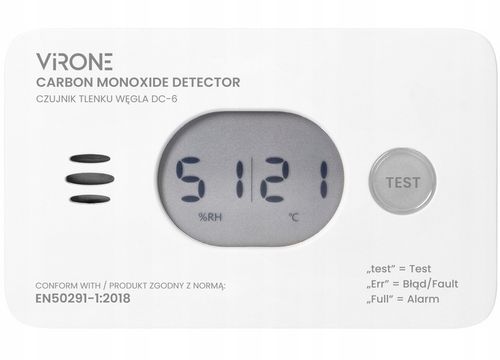 Czujnik Czadu Detektor Tlenku Węgla Czujka CO Termometr 85dB CERTYFIKOWANY na Arena.pl