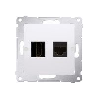 Simon 54 Gniazdo HDMI+RJ45 biały DGHRJ45.01/11