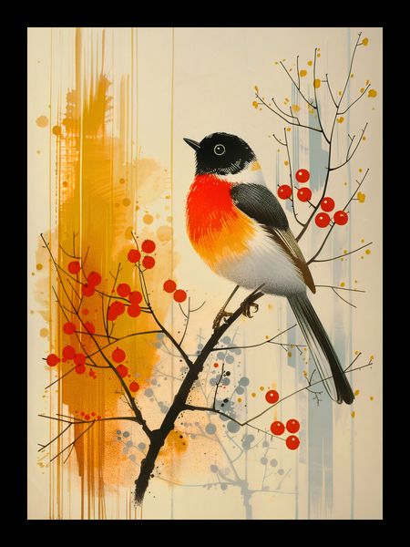 Plakat 13x18cm Jesienny Rudzik zdjęcie 2