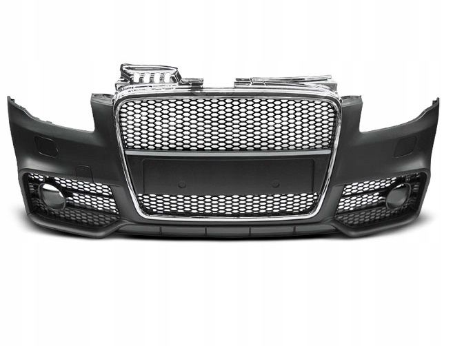 ZDERZAK AUDI A4 B7 od 2004 do 2008 Roku RS STYLE CHROME BLACK SPRYSKIWCZE zdjęcie 1