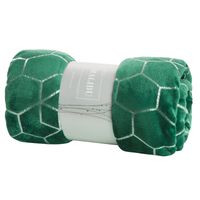 Koc Malibu 150X200 cm c. zielony mikrowłókno tłoczony geometryczny wzór