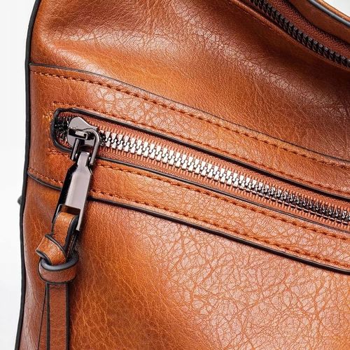 Torebka TORBA BRĄZOWA Pojemna Damska Eko Skóra na Zamek A4 na Arena.pl