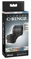 fantasy c-ringz czarny pierścień silikonowy z elementem na jądra 7,5 cm
