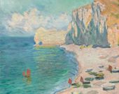 Plakat 50x40cm The Beach and the Falaise d'Amont, Monet Vintage