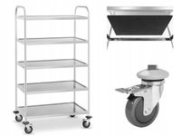 Wózek kelnerski Royal Catering stal nierdzewna 5 półek 300 kg