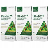 Medica Herbs Ruszczyk Pestki winogron Kora sosny - 3x60 kapsułek 500 mg