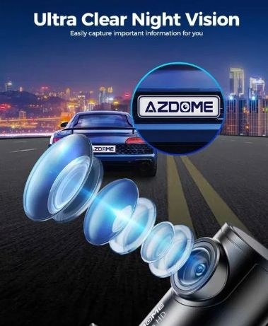 Azdome m300s wideorejestrator 4k uhd przód tył gps głos g-sensor na Arena.pl