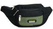 saszetka męska typu nerka  z nylonu sanchez - czarno-zielona